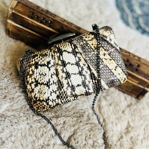 Kotur Box Espey Elaphe Minaudiere Clutch embossed snakeskin